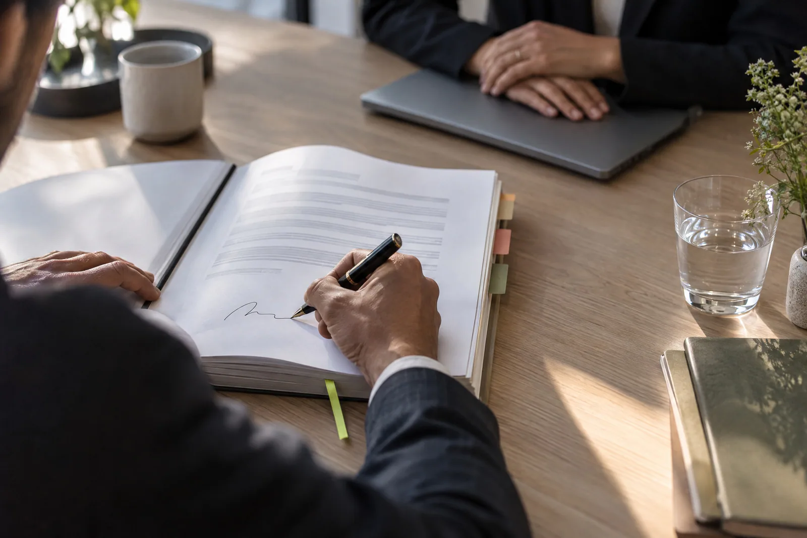 A process owner signing a bound validation document.
